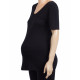 Κοντομάνικη μπλούζα εγκυμοσύνης μαύρη