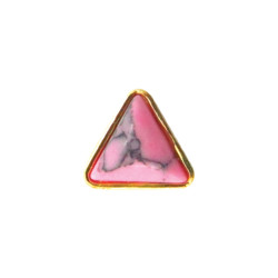 Μεταλλικό διακοσμητικό νυχιών τριγωνικό ροζ με πέτρα [40502057-D04]