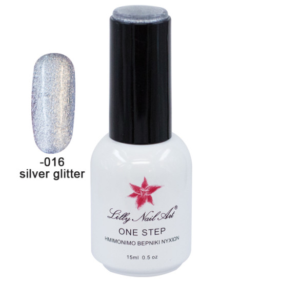 Ημιμόνιμο μανό one step 15ml - Silver glitter [40504001-016]