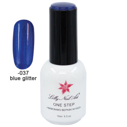 Ημιμόνιμο μανό one step 15ml - Blue glitter [40504001-037]