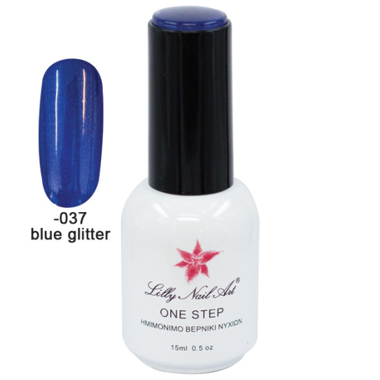 Ημιμόνιμο μανό one step 15ml - Blue glitter [40504001-037]