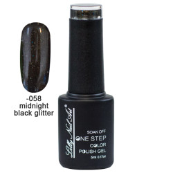 Ημιμόνιμο μανό one step 5ml - Midnight black glitter [40504002-058]