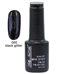 Ημιμόνιμο μανό one step 5ml - Black Glitter [40504002-060]