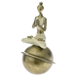 Διακοσμητικό Αγαλματίδιο Πολυρητίνης Yoga Χρυσό 12.5x24.5cm