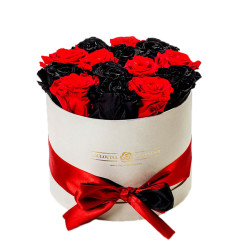 Forever Roses Μαύρο-Κόκκινο Deluxe 19x20cm 14 τριαντάφυλλα