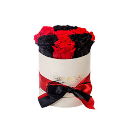 Forever Roses Μαύρο-Κόκκινο Premium 12x17cm 7 τριαντάφυλλα