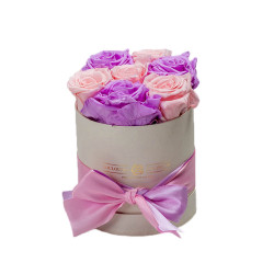 Forever Roses Ροζ-Λιλά Premium 12x17cm 7 τριαντάφυλλα