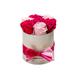Forever Roses Ροζ-Φουξ Premium 12x17cm 7 τριαντάφυλλα