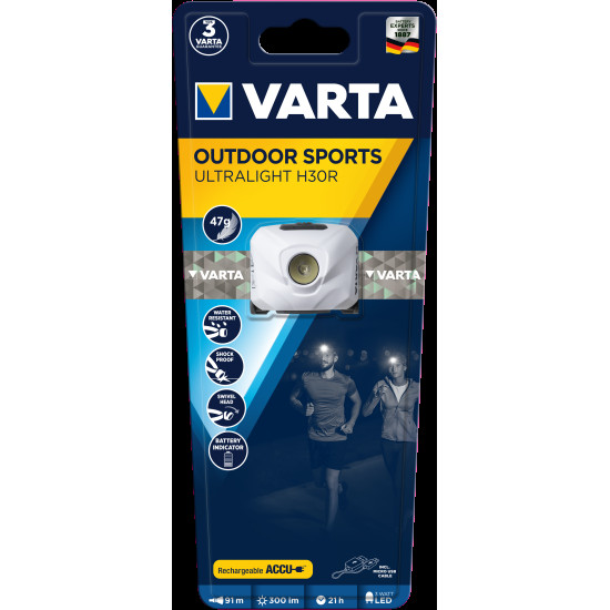 VARTA 18631101401 Outdoor Sports Ultralight H30R WHITE (600mAh ΠΕΡΙΛ)