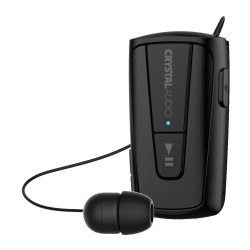CRYSTAL AUDIO R3K Retractable Bluetooth Headphones Black