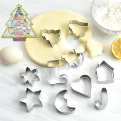 Waferro	Set of 10 holiday cookies molds