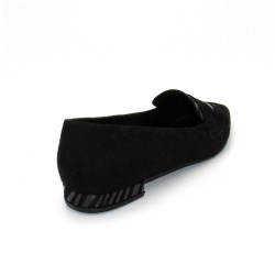 Loafers (μοκασινια) μαυρο με suede ζεμπρα γλωσσα & σταφακι στο κουντεπιε ελληνικα χειροποίητα