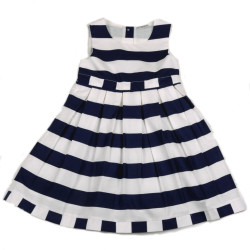 Φόρεμα παιδικό λευκές/μπλε ρίγες All About Emma G5287