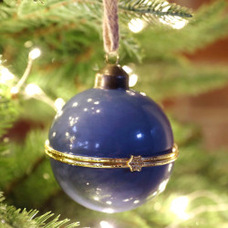 Μπάλα δέντρου γυάλινη που ανοίγει μπλε Lisa Angel 42710