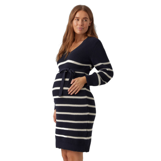 Πλεκτό φόρεμα εγκυμοσύνης navy stripes 20017387 Mamalicious 20017387