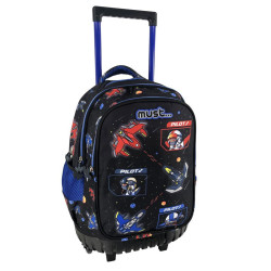 Σχολική τσάντα trolley δημοτικού 34x20x44 3 θήκες Space Battle MUST 584969