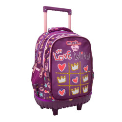 Σχολική τσάντα trolley δημοτικού 34x20x44 3 θήκες Love Wins MUST 585010