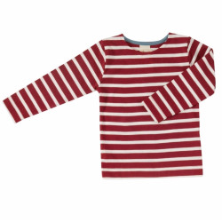 Οργανική παιδική μπλούζα κόκκινη ριγέ Pigeon 5LONSLBRE