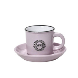 Φλυτζάνι & Πιάτο Coffee Espresso 90Ml Hun305K12 Φ6,3Cm Κεραμικό Pink Espiel Κεραμικό