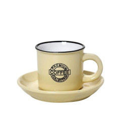 Φλυτζάνι & Πιάτο Coffee Cappuccino 300mlHun310K6 Φ9cm Yellow Espiel Κεραμικό