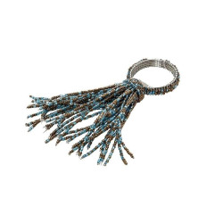 Δαχτυλίδι Πετσέτας Σετ 6 τμχ YRA111K6 6cm Turquoise-Bronze Espiel Μέταλλο,Γυαλί