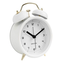 Επιτραπέζιο Ρολόι - Ξυπνητήρι KA5659WH D14cm White-Gold Karlsson Αλουμίνιο