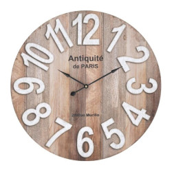 Ρολόι Τοίχου 3-20-463-0034  Natural/Λευκό Φ60Χ5 Inart Μέταλλο,Ξύλο