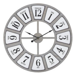 Ρολόι Τοίχου 3-20-463-0036  Natural/Λευκό Φ60Χ5 Inart Μέταλλο,Ξύλο