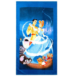Πετσέτα Θαλάσσης Βελουτέ Παιδική Σταχτοπούτα 121 Digital Print Multi DimCol Θαλάσσης 100% Βαμβάκι