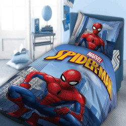 Σεντόνια Παιδικά Spiderman 814 Σετ 4τμχ Disney Digital Print Blue-Red DimCol Μονό 100% Βαμβάκι