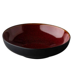 Πιάτο Pasta Speckle QU90001 D22cm Black - Red Q Authentic Πορσελάνη