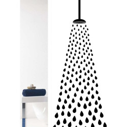 Κουρτίνα Μπάνιου  Shower 02468.001 1.80x2.00 Υφασμάτινη White-Black Φάρδος 180cm Ύφασμα