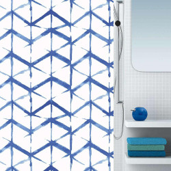 Κουρτίνα Μπάνιου Shibori 02457.001 1.80x2.00 Υφασμάτινη Blue Φάρδος 180cm Ύφασμα