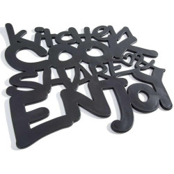 Ταπέτο Νεροχύτη Αντιολισθητικό Letters 06017.001 32x29,5cm Black PVC