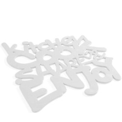 Ταπέτο Νεροχύτη Αντιολισθητικό Letters 06017.003 32x29,5cm White PVC