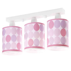 Φωτιστικό Οροφής Τρίφωτο Σε Ράγα Colors 62003 S White-Pink Ango Πολυπροπυλένιο