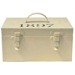 Κουτί Βαλίτσα 1897 00.03.3908 26Χ18Χ13cm Μεταλλικό Ecru Μέταλλο