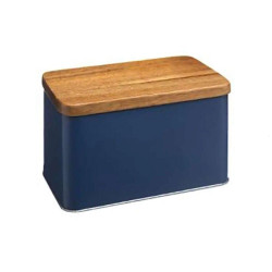 Κουτί Με Ξύλινο Καπάκι 07.151139B 14,5Χ9Χ9cm Μεταλλικό Blue Plastona Μέταλλο