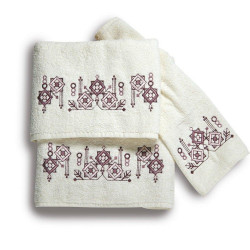 Πετσέτες Squares (Σετ 3τμχ) Lilac Sb Home Σετ Πετσέτες 70x140cm 100% Βαμβάκι