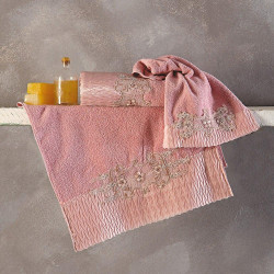 Πετσέτες Terina (Σετ 3τμχ) Dusty Pink Sb Home Σετ Πετσέτες 70x140cm 100% Βαμβάκι