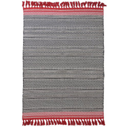Χαλί Urban Cotton Kilim Estelle Bossa Nova Grey-Red Royal Carpet 130X190cm
