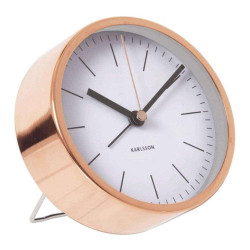 Ρολόι Επιτραπέζιο - Ξυπνητήρι Minimal KA5536WH Φ10x5cm White-Bronze Karlsson Μέταλλο