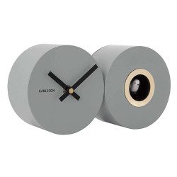 Ρολόι Τοίχου Duo Cuckoo KA5789GY 24x7,5x12cm Grey Karlsson ABS