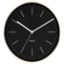 Ρολόι Τοιχού Minimal KA5695BK Φ27,5cm Μεταλλικό Black-Gold Karlsson Μέταλλο