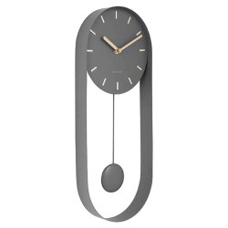 Ρολόι Τοίχου Εκκρεμές Charm KA85822GY 20x4,8x50cm Grey Karlsson Ατσάλι