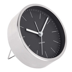 Επιτραπέζιο Ρολόι - Ξυπνητήρι KA5715BK Φ10cm Black Karlsson Μέταλλο
