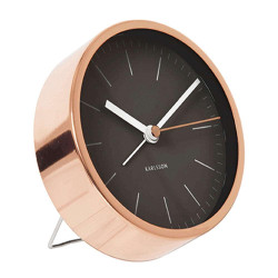 Ρολόι Επιτραπέζιο - Ξυπνητήρι Minimal KA5536BK Φ10x5cm Black-Bronze Karlsson Ατσάλι