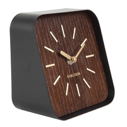 Ρολόι Επιτραπέζιο KA5718DW 15x15cm Μεταλλικό Dark Brown Karlsson Μέταλλο