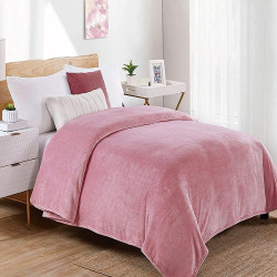 Κουβέρτα Fleece 01 Cashmere Pink DimCol Μονό 160x220cm 100% Πολυέστερ