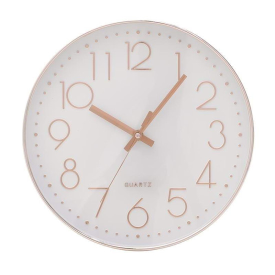 Ρολόι Τοίχου 3-20-284-0138 30Xx4,5cm White-Bronze Inart Πλαστικό